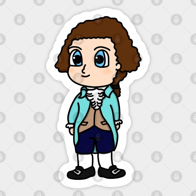 Chibi Thomas Jefferson 2 (Large Print) Sticker by Aeriskate